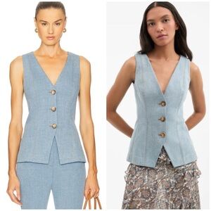 NWT VERONICA BEARD Avalina Denim Vest in Blue Mirage SZ US 6